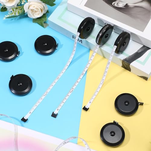 Kigeli 200 Pcs Tape Measure - 60 Inch Retractable Measuring Tape for Body, Fabric, Sewing, Tailor, Cloth, Knitting, Craft, Weight Loss Measurements - Black Dual Sided
