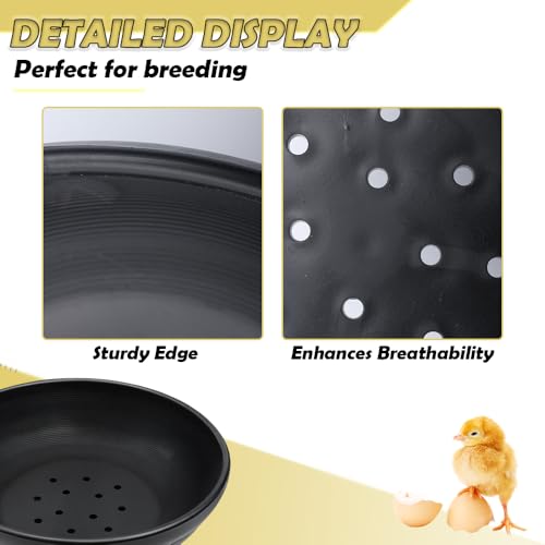 DQITJ 4 Pack Bird Nest Bowl Plastic Racing Pigeon Breeding Hatching Nest Box Birdcage Egg Basin for Pigeon Chicken Doves Quail Bird (Dia: 8.6 Inches, Black)