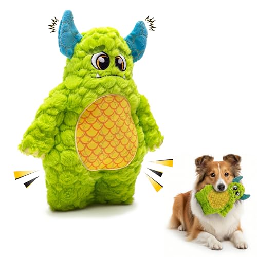 Bite Force Dog Toy - Large Durable & Strong Plush Green Monster Dog Toy, Kevlar-Reinforced for Aggressive Chewers - color: Large - Billy the Beast Monster