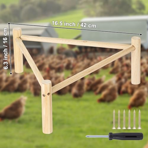 Chicken Perch for Coop & Brooder, Chicken Roosting Bars, Chicken Toys & Pine Wooden Coop Accessories, Triangular Chick Perch for Parrots Birds, Natural Poultry Stand Chicken Nesting Support (1 PCS) - size: 1 Pcs
