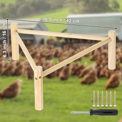 Chicken Perch for Coop & Brooder, Chicken Roosting Bars, Chicken Toys & Pine Wooden Coop Accessories, Triangular Chick Perch for Parrots Birds, Natural Poultry Stand Chicken Nesting Support (1 PCS) - size: 1 Pcs