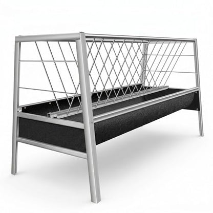 2-in-1 Livestock Feeder, 77 Gallon Capacity, 33.4" Height Cattle and Sheep Hay Feeder with Deeper Pan, Heavy Duty Steel for Cattle and Sheep Farm Sheds