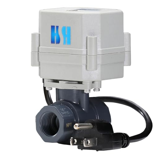 1/2" 3/4" 1" 110-230VAC Normally Closed/Open CF8/Stainless Steel 304 Motorized Electrical Ball Valve With U.S. Plug (1/2 inch Plastic, Normally Closed) - color: Plastic Normally Closed, size: 1/2 Inch