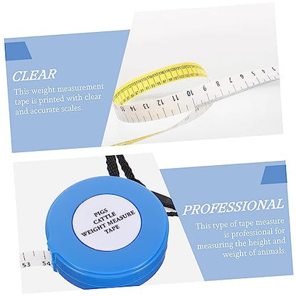 Animal Weight Measuring Tape for Cattle and Pigs Portable Retractable Weight Tape Measure for Livestock Professional Bust Measurement Tool for Farm Use Style