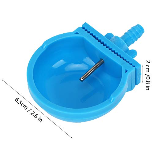 SUNGOOYUE Drinker, Stainless Steel and Plastic Waterer, 10 Sets Auto Watering Drinker System, 6.5 X 2 Cm Bowls for Commercial Farm Cage Bunny Feeding