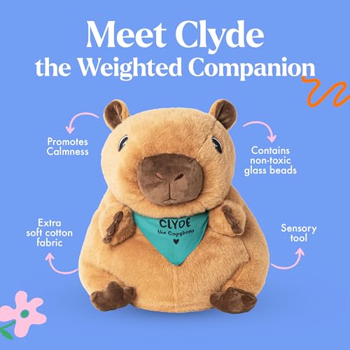 Lilly's Love Weighted Stuffed Animals for Adults & Kids — 5lb Calming Capybara Plush for Anxiety, ADHD & Sensory | Machine Washable Weighted Stuffed Animal w/Removable Insert | Clyde The Capybara - color: Capybara