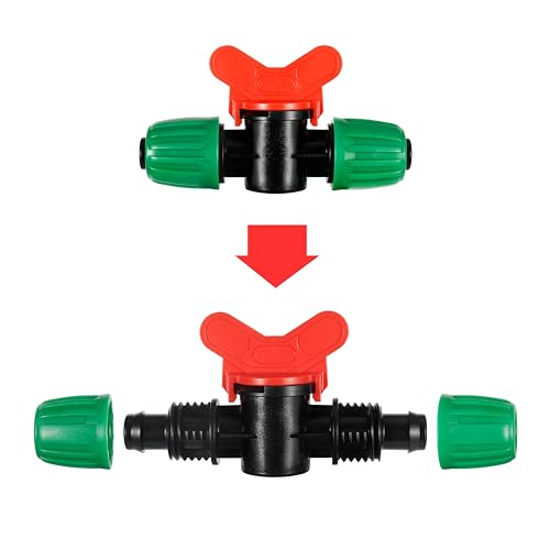 5 Pcs 1/2 Inch Drip Irrigation Switch Valve 1/2" Drip Irrigation Shut Off Valve Drip Irrigation Fittings Irrigation Valve for Drip System for Garden Water Flow Control - size: 1/2 inch Switch Valve
