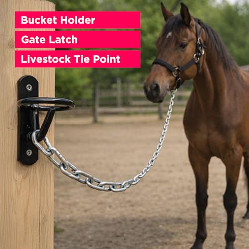 SCENIC ROAD Multi-Use Bucket Hook & Gate Latch for Barn Door and Shed, fits Heavy Duty Black Utility Hook Door Latch, Holds 5 Gallon and 6 Gallon Water Buckets, Pack of 12 (Model SRBH) - size: Pack of 12