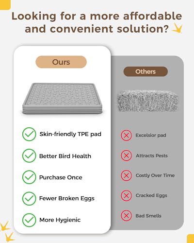 Washable & Reusable Nesting Pads for Chicken Coop - 4Pcs Chicken Nest Mats - Durable 12"x 12" Plastic Nest Box Pads for Egg Laying Hens (Soft, Easy Clean, Premium) - color: Gray-4pcs