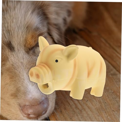 ibasenice Dog Chew Toy Cartoon Pig Molar Toy for Indoor Play Biting Resistant Squeaky Easy to Clean for Dogs