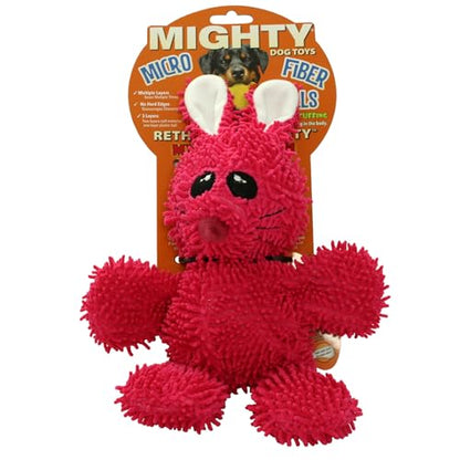 MIGHTY® 2 Pack Microfiber Medium Rabbit Dog Toys | Ultra Durable Plush Toy with Multiple Layers & Reinforced Seams , Washable and Floats , Mighty® Construction - color: 2PK Pink Rabbit