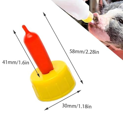 10-Pack Goat Nipples, Soft Rubber Teats for Nursing Baby Goats, Lambs, Puppies, Piglets & Calves | Small Animal Milk Feeding Bottle Nipples for Orphaned Pets & Livestock | Reusable