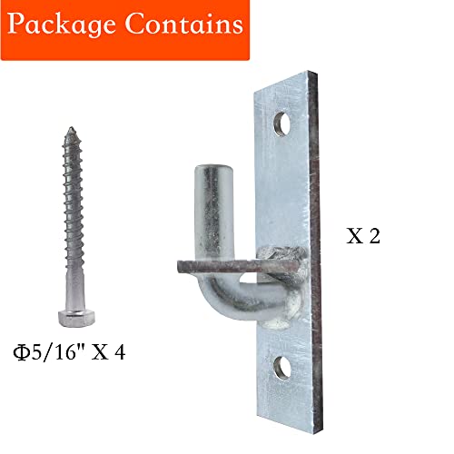 Wall Mount Gate Hinge, Sturdy Fence Gate Hinges Fence Post Chain Link Gate Hinge. 4 Pack Sturdy Wall Mount Gate Hinges with 5/8 Hinge Pin - color: Silver（4）