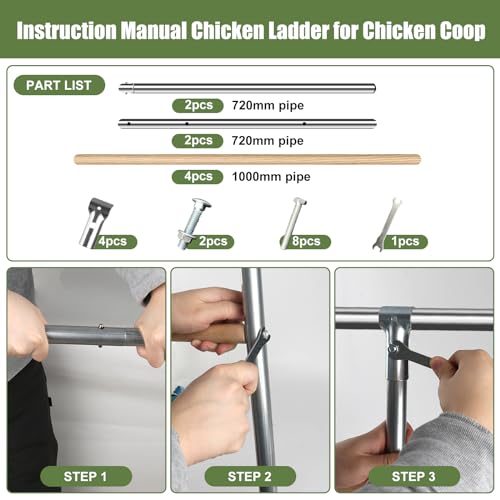 Chicken Coop Roosting,Chicken Roosting Bars for Chicken Coop,Backyard Chicken Raising Poultry Habitat Supplies, Wooden Easy Assembly for Backyard Poultry (55' L x 40' W)