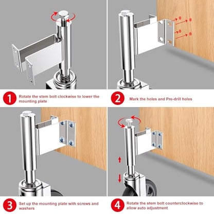 Spring Loaded Gate Casters 3” Heavy Duty Gate Caster Wheels with Hardware 220 Lbs Load Capacity, Pack of 2 - style: 3 Inch 2 Pack