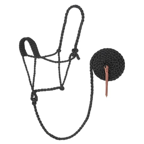 Weaver Leather Black Braided Rope Halter with Lead