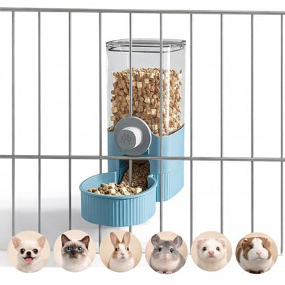 41 oz Hanging Gravity Auto-Refill Small Animal Feeder Blue | Space-Saving, Large Capacity, Easy-Refill Bowl for Rabbits, Guinea Pigs, Ferrets, Chinchillas & Small Pets - color: Blue
