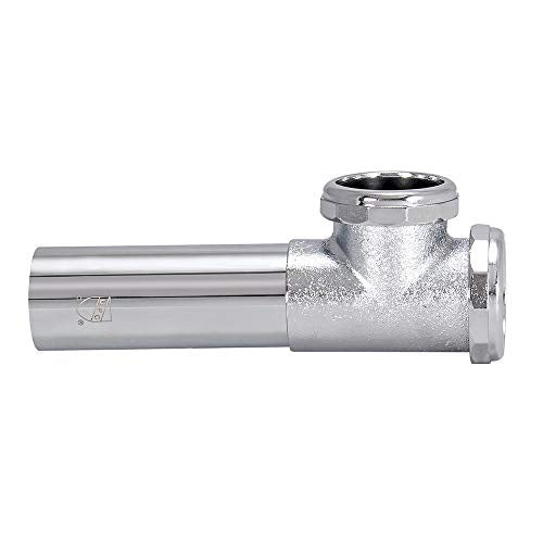 EZ-FLO 22-Gauge Cast Brass End Outlet Tee for Tubular Drain Applications, 1-1/2 Inch Tee with Baffle, Slip Joint Connection, Chrome, 35134 - size: 1-1/2 in. Tee w/ Baffle