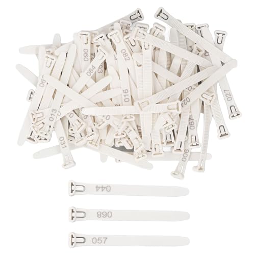 Semme Reusable Chicken Leg Bands Numbered 100 for Easy Poultry Identification Ideal for Ducks Chicks Pigeons Geese (Green) (White) - color: White