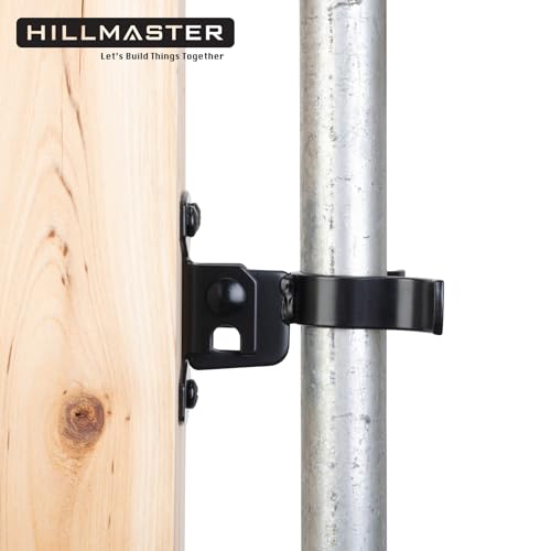 HILLMASTER 1-3/8" Flat Back Wall Mount Chain Link Fork Latch, Black Gate Fork Latch with Padlock Hole,Fence Latch Lock with Screws,Bolts,Gate Hardware Gate Latches for Outdoor Wooden Gates,2 PCS - size: 2 Pcs