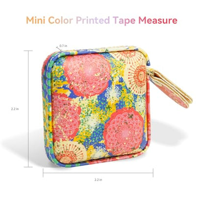 Mini Retractable Soft Tape Measure for Sewing, Fabric, Body Measurements - color: peony+Cherry