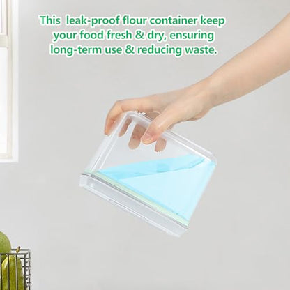 3 Pack Flour and Sugar Storage Containers with Pop-up Lid, 1.26Qt + 2.11Qt + 3.48Qt Food Storage Container for Rice, Spaghetti, Pasta, Nuts, Snack, Candy, Dog Treat, Kitchen Pantry Organization