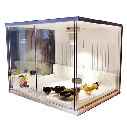 Chick Brooder Brooder Box for Chicks Incubator for Chicks Duckling/Parrot/Chicks Incubator with Heating,Warms up to 25 Chicks with Heating Lamp Set (24" x 16" x 16")