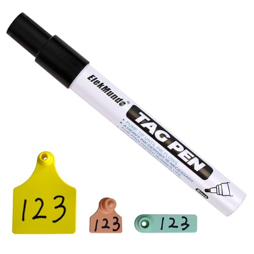 Ear Tag Marking Pen, Long-Lasting and Fade-Resistant Black Ink Tag Pen, Widely Used for Cattle Sheep Goat Pig Livestock Ear Tags