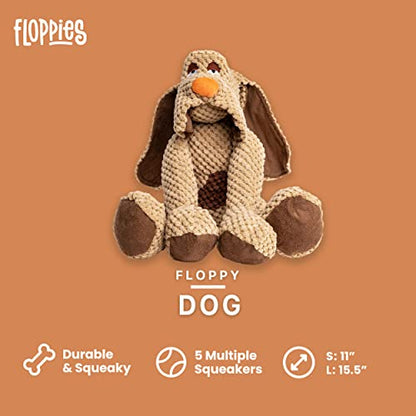 fabdog Floppies Plush Dog Toy - Cute & Durable Squeaky Dog Toys - Best Squeak Toy for Puppies and All Breeds | Ideal Pet Gift| Small Dog - color: Dog, size: Small