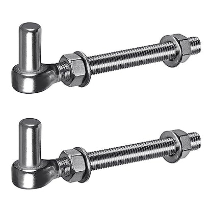 Insaga M16x 6'' J-Bolt Gate Hinge, 304 Stainless Steel J-Bolt Post Hinge for Farm Gate, 5/8" Male Pin J-Bolt Hinge for Chain Link Fence Gate, Gate Hinges for Metal Gates (2Pcs) - color: M16-6''-2PCS