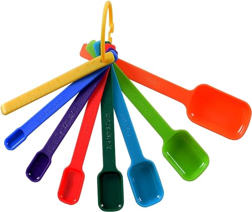 DOTINGHUX Plastic Measuring Spoons 8-Piece,Assorted Colors - color: 8 Spoons