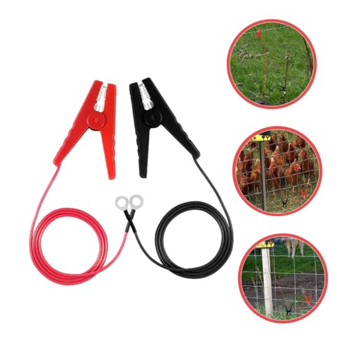 2Pcs Electric Fence Jump Cable with Clips for Fencing Systems Durable Outdoor Use for Gardens Farms and Livestock Electric Fence Connectors
