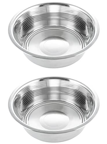 2-Pack Stainless Steel Dog Bowls 8 Cups (1.9L), Durable Metal Pet Food & Water Dish for Medium to Large Dogs – Rust-Resistant - color: Double Pack, size: 8 cup (Standard)