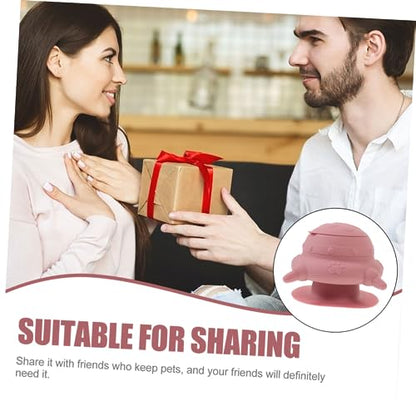 POPETPOP Cute Dog Bowls Puppy Milk Feeder Silicone Sturdy Raised Base for Easy Feeding Suction Cup Bottom Pet Supplies