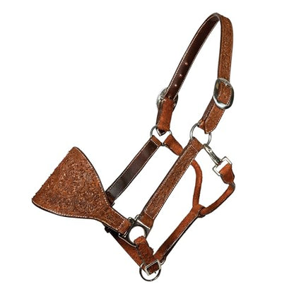 Professional's Choice Chocolate Floral Roughout Bronc Halter | S