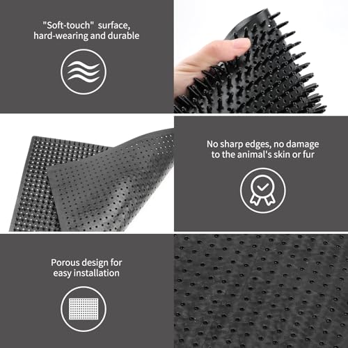 Middle Livestock Scratching Brush Horse Scratching Post Pad, Horse Cow Scratching Post for Grooming, 21.65" x19.68" Horse Scratcher Brush for Cattle Horse Cow Dogs Pigs - size: M