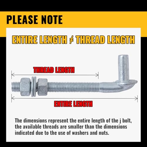 VIVIDA 12" J Bolt Gate Hinge 4 Pack, Chain Link Gate Bolt Hinge with 5/8" Male Pin, Galvanized Steel, Nuts & Washers Included - size: 12" (4 PCS)