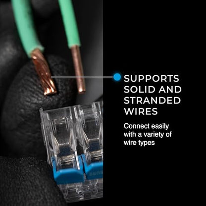 Ideal Electrical in-Sure Lever Wire Connector,12 AWG, 3-Port (30-05L23), Bag of 50—Compact Releasable Connectors for Solid and Stranded Wires - size: Bag of 50, style: 3 Port / 12-24 AWG