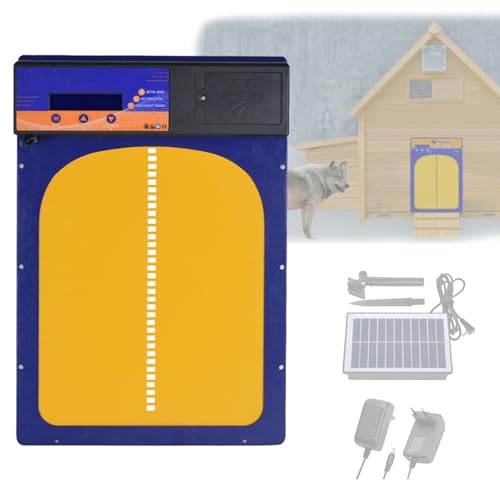 Automatic Chicken Coop Door,Solar Powered Door Opener With Adapter,4 Modes With Timer & Light Sensor & Remote Control,Anti-Pinch Design,Aluminum Waterproof Electric Coop Door