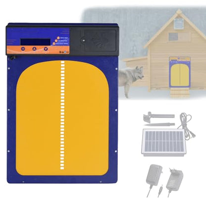 Automatic Chicken Coop Door,Solar Powered Door Opener With Adapter,4 Modes With Timer & Light Sensor & Remote Control,Anti-Pinch Design,Aluminum Waterproof Electric Coop Door