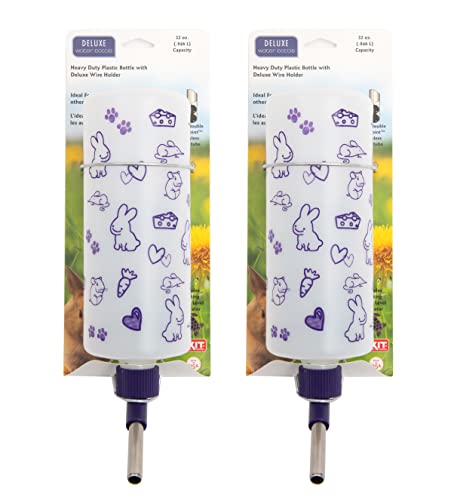 Lixit 32oz Weather Resistant Water Bottles with Heavy Duty Mount for Rabbits and Ferrets (Rabbits Pack of 2) - color: Frosted, size: 32 ounces (Pack of 2)