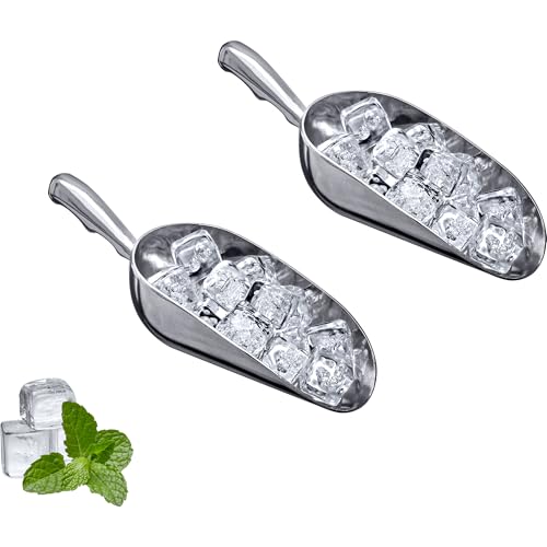 Amazing Abby - Elsa - 24-Ounce Aluminum Ice Scoops (Set of 2), Cast Aluminum Utility Scoops, Food-Grade, Good for Home and Commercial Use, NOT Dishwasher-Safe, Hand-Wash Recommended