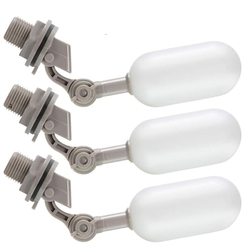Blulu 3 Pack Float Valve, 1/2 Inch Automatic Pool Fill Float Ball Valve with Adjustable Arm for Ponds, Livestock Water Trough, Aquariums, Water Tank Level Control, Aquaculture(Gray) - color: Gray