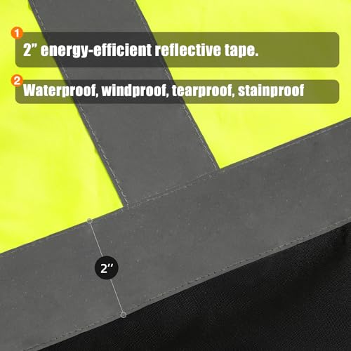 SKSAFETY 3-in-1 High Visibility Winter Bomber Jackets Zip Out Fleece Liner Reflective Safety Coats for men Waterproof ANSI/ISEA Class 3(Lime 5XL) - color: Lime, size: 5X-Large