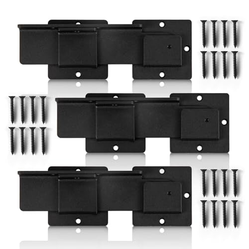 9" Flip Gate Latch Lock with Padlock Hole, 4mm Aluminum Anti-Rust Alloy Door Latch for Outdoor Wooden Fence, Sliding Swing Open Door,Wooden Fence, Barn Door, Shed,Yard,Screws (9 in - 3 Pack) - size: 9 in - 3 Pack
