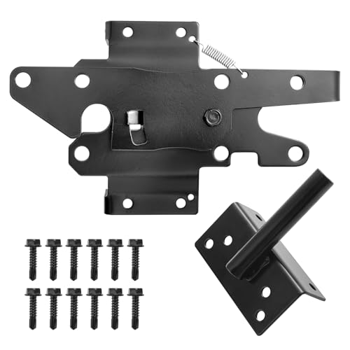 Self-Locking Gate Latch 1 Pack, Automatic Gravity Latch for Wooden/Metal Gates, Outdoor Fence Gate Lock with Weather-Resistant Finish, Universal Gate Hardware for Door & Vinyl Fence - size: Vinyl Fence