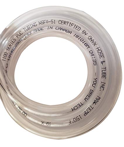 3/16" ID (5 mm) 7/16" OD (11 mm) Food Safe Certified (NSF 51) Vinyl PVC tubing Multipurpose Food Grade Beer Brewing Line Clear Tubing, Kegerator, Wine Making, Aquaponics, Air Hose (10 Feet) - size: 10 Feet