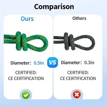 150Ft 1/2 Inch Heavy Duty Climbing Rope - for Tree Swing, Pulling, Outdoor & Gym Use (Green) - size: 150ft-Green