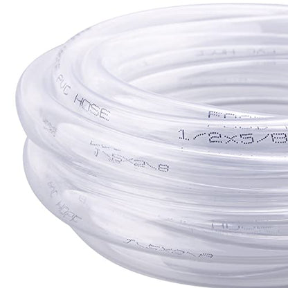 DERNORD PVC Tubing 1/2"ID X 5/8"OD Flexible Clear Vinyl Hose 10 Feet for Food Grade - size: 10 Feet, style: 1/2"ID X 5/8"OD