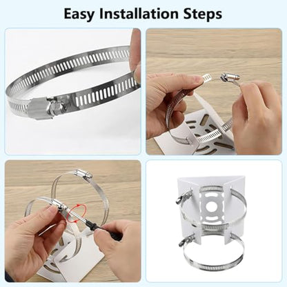 Universal Security Camera Mount Wall Mounting Brackets,Vertical Pole Mount Adapter Bracket for CCTV Camera Pole Clamp Solar Panel Clamps Outdoor Video Surveillance - size: Pole Strap Mount Bracket 3